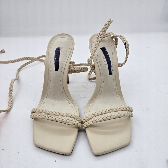NWOB SCHUTZ Jada Braided Ankle Tie SandalEGG SHELL, Size 5.5 New with defect - Picture 5 of 9